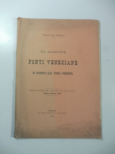 Di alcune fonti veneziane in rapporto alla storia fiorentina